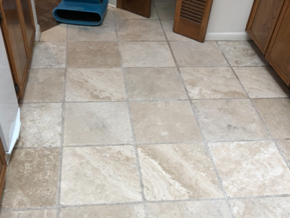 After professional cleaning, the travertine floors look great!