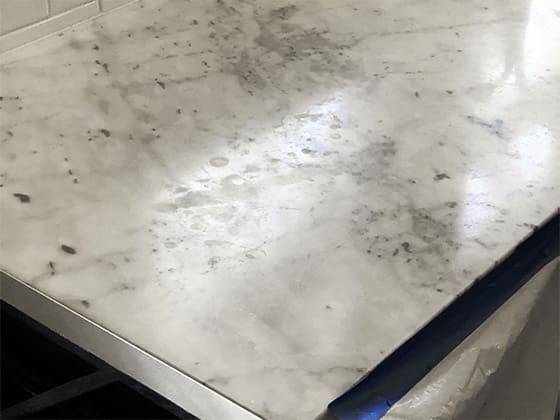 etched marble countertop