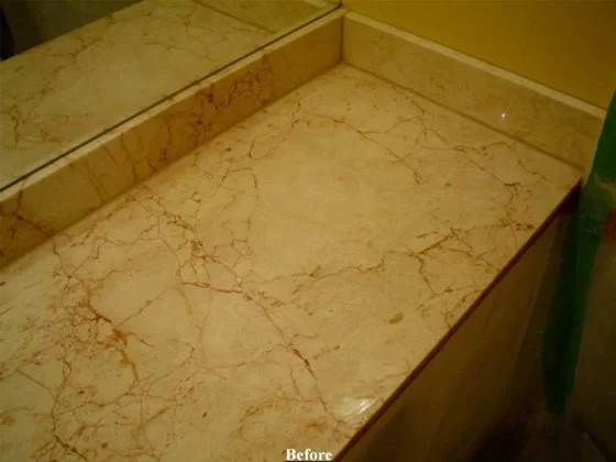 Damaged Marble Repaired Before