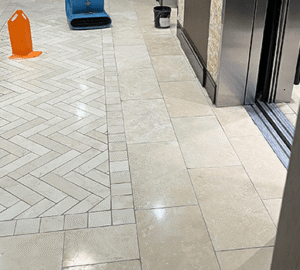Commercial Travertine Floor Restored - Santa Fe Floor Care Commercial Travertine Floor Restored - Santa Fe Floor Care