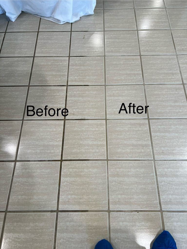 Dramatic Grout Cleaning Results-West Lake Hills, Austin - Santa Fe Floor Care